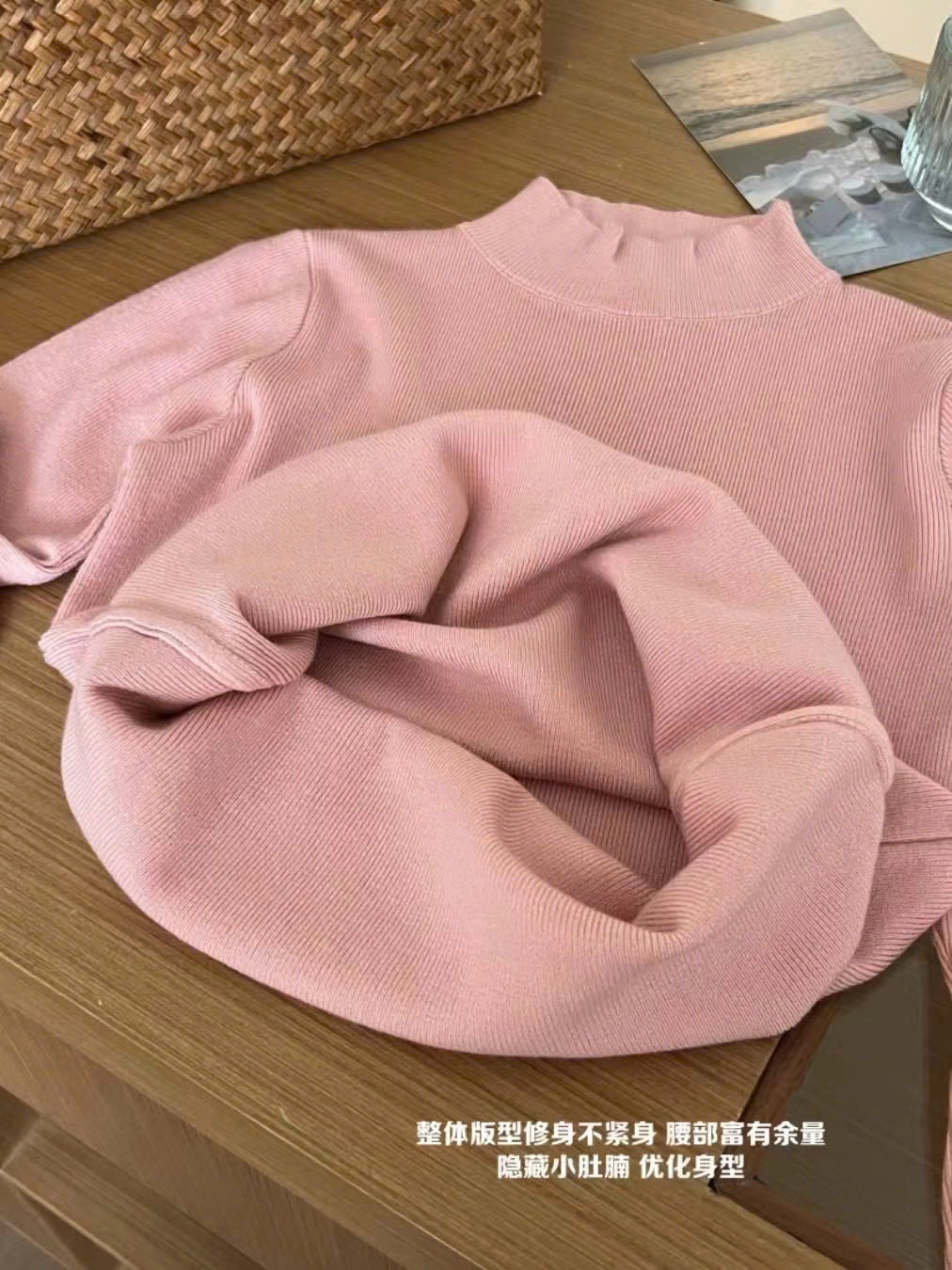 24HA2710.08 - ÁO LEN CỔ 3 PHÂN URBANE ROSY