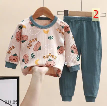 24HA1211.25 - BỘ MẶC NHÀ DÀI TAY CHO BÉ SIZE ĐẠI