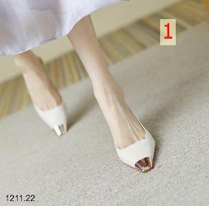 24HA1211.22 - GIÀY CAO GÓT NỮ MŨI TRÁNG GƯƠNG