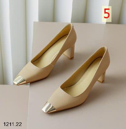 24HA1211.22 - GIÀY CAO GÓT NỮ MŨI TRÁNG GƯƠNG