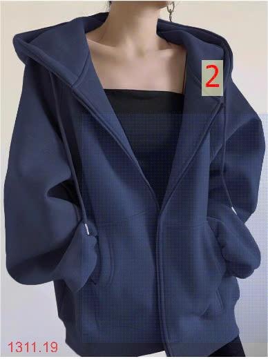 24HA1311.19 - ÁO KHOÁC KÉO KHÓA CÓ MŨ TRÙM ĐẦU NỮ