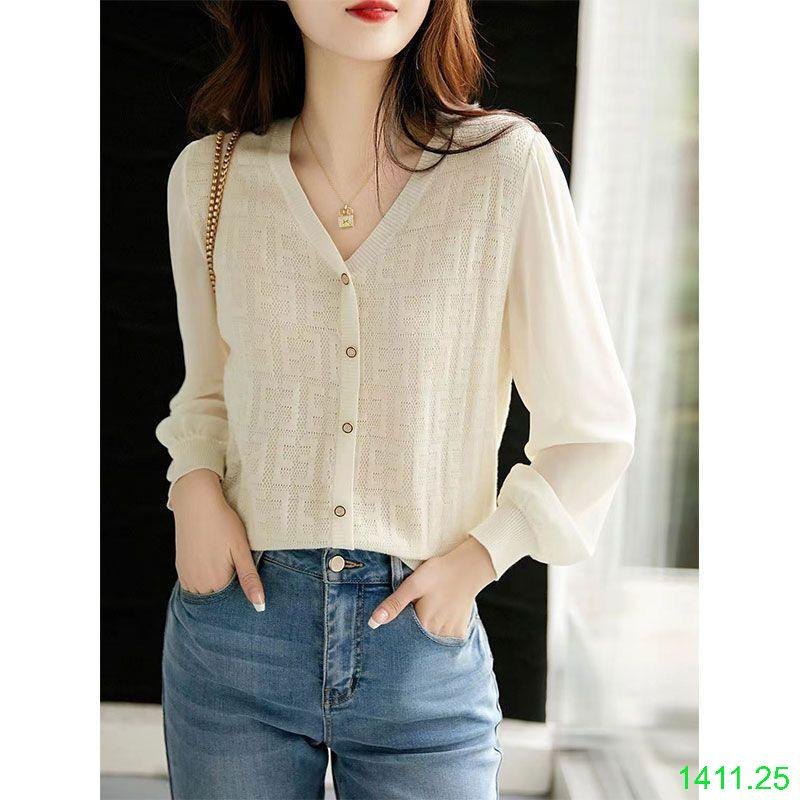 24HA1411.25 - ÁO LEN NỮ PHỐI TAY