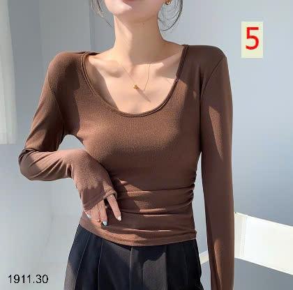 24HA1911.30 - ÁO THU ĐÔNG TRỄ CỔ NHÚN EO QUẢNG CHÂU