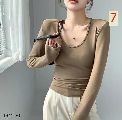 24HA1911.30 - ÁO THU ĐÔNG TRỄ CỔ NHÚN EO QUẢNG CHÂU