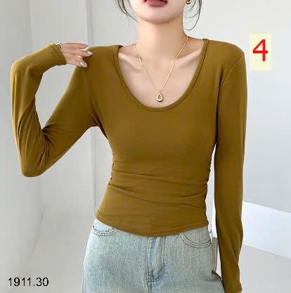 24HA1911.30 - ÁO THU ĐÔNG TRỄ CỔ NHÚN EO QUẢNG CHÂU