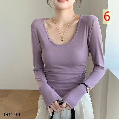 24HA1911.30 - ÁO THU ĐÔNG TRỄ CỔ NHÚN EO QUẢNG CHÂU