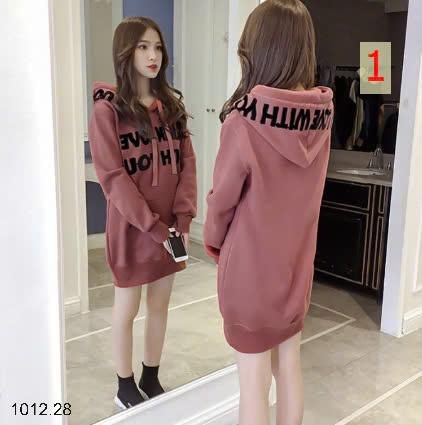 24HA1012.28 - ÁO VÁY HOODIE DÁNG XUÔNG