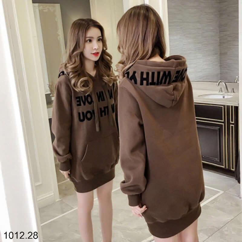 24HA1012.28 - ÁO VÁY HOODIE DÁNG XUÔNG