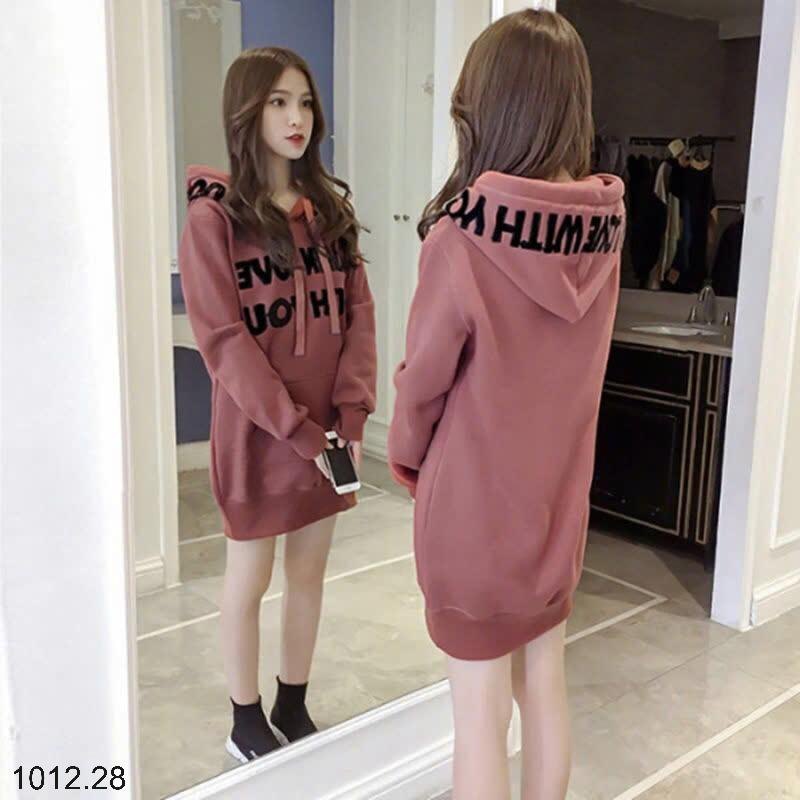 24HA1012.28 - ÁO VÁY HOODIE DÁNG XUÔNG