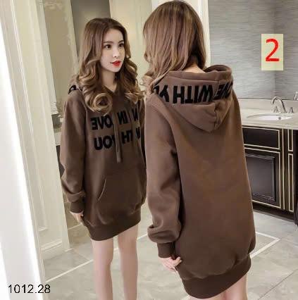 24HA1012.28 - ÁO VÁY HOODIE DÁNG XUÔNG