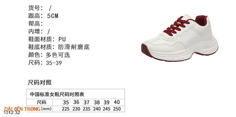24HA1012.32 - GIÀY TRẮNG ĐỎ THỂ THAO NỮ