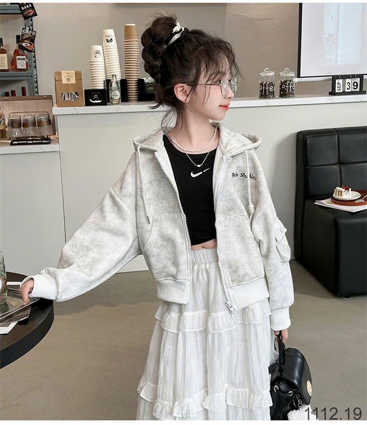 24HA1112.19 - ÁO KHOÁC HOODIE BÉ GÁI