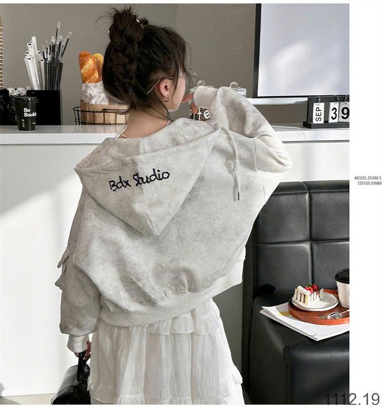 24HA1112.19 - ÁO KHOÁC HOODIE BÉ GÁI