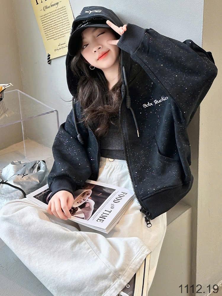 24HA1112.19 - ÁO KHOÁC HOODIE BÉ GÁI