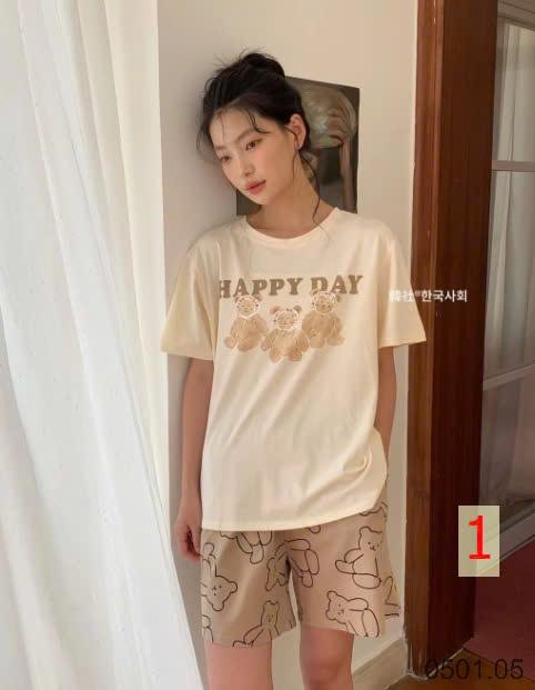 25HA0501.05 - BỘ COTTON HÌNH GẤU HAPPY DAY XUẤT HÀN