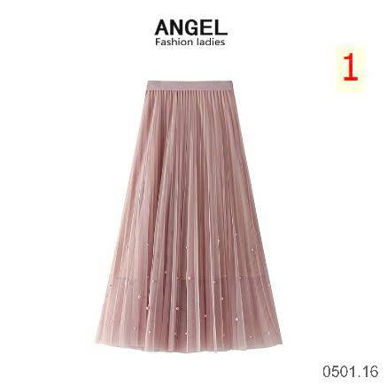 25HA0501.16 - CHÂN VÁY XẾP LY ĐÍNH CƯỜM ANGEL