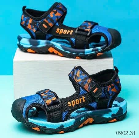 25HA0902.31 - SANDAL BÍT MŨI SPORT BÉ TRAI