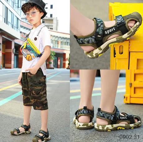 25HA0902.31 - SANDAL BÍT MŨI SPORT BÉ TRAI