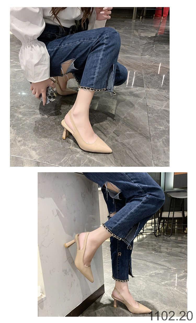 25HA1102.20 - GIÀY SANDAL CAO GÓT MŨI NHỌN NỮ