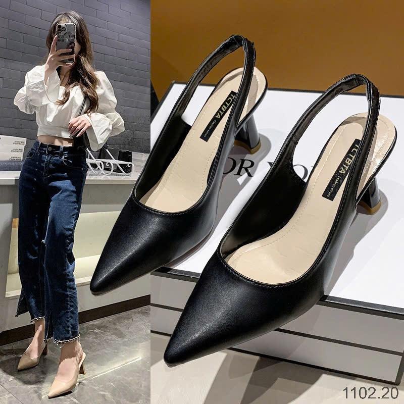 25HA1102.20 - GIÀY SANDAL CAO GÓT MŨI NHỌN NỮ