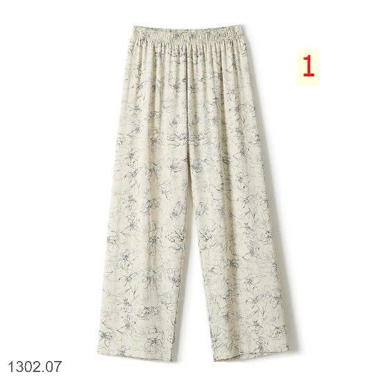 25HA1302.07- QUẦN VẢI CHIFFON IN HỌA TIẾT