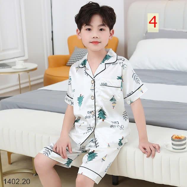 25HA1402.20 - BỘ PIJAMA LỤA ĐÙI SIZE ĐẠI CHO BÉ