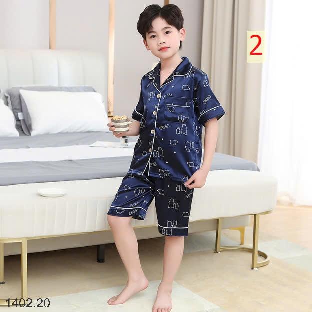 25HA1402.20 - BỘ PIJAMA LỤA ĐÙI SIZE ĐẠI CHO BÉ