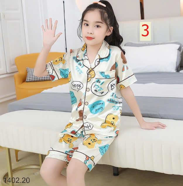 25HA1402.20 - BỘ PIJAMA LỤA ĐÙI SIZE ĐẠI CHO BÉ