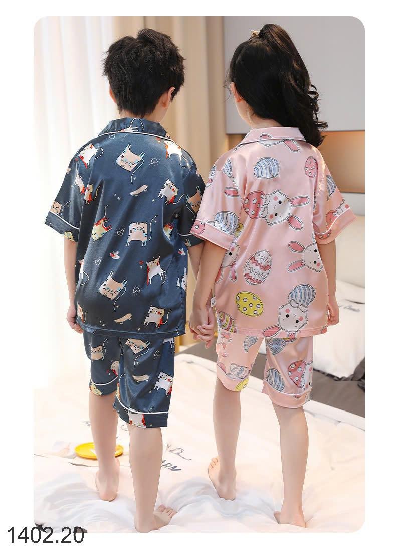 25HA1402.20 - BỘ PIJAMA LỤA ĐÙI SIZE ĐẠI CHO BÉ