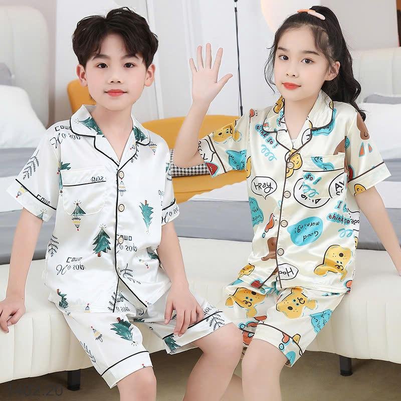 25HA1402.20 - BỘ PIJAMA LỤA ĐÙI SIZE ĐẠI CHO BÉ