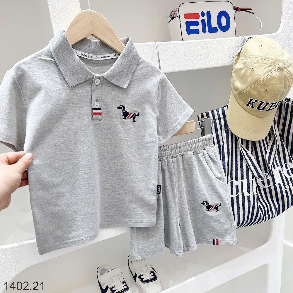 25HA1402.21 - BỘ POLO THÊU CÚN CON HÃNG KACADY