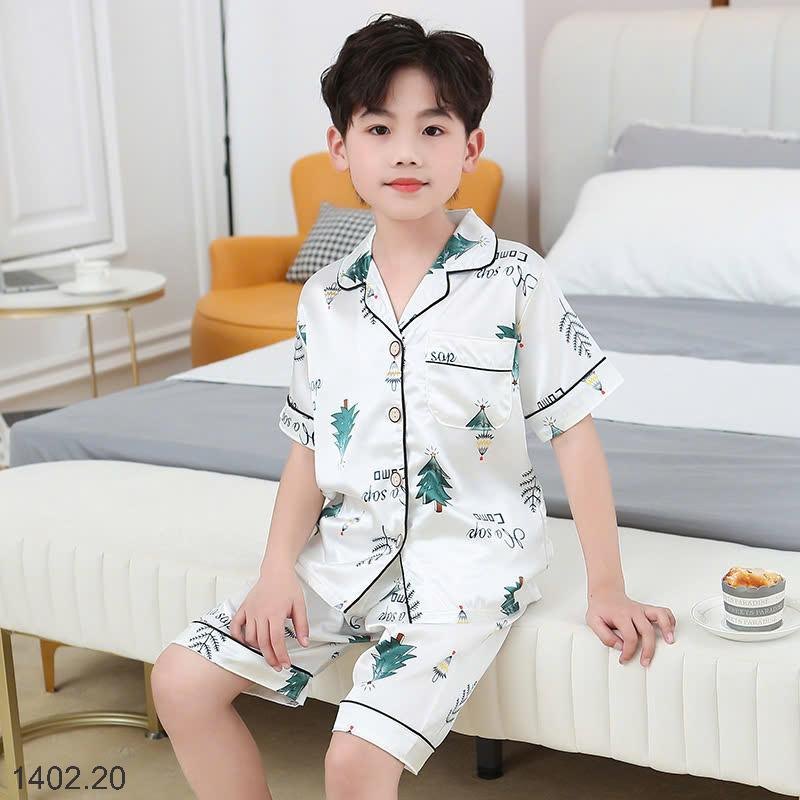 25HA1402.20 - BỘ PIJAMA LỤA ĐÙI SIZE ĐẠI CHO BÉ