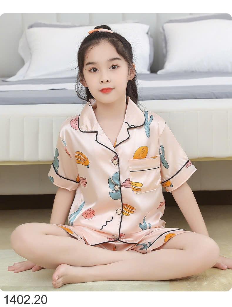 25HA1402.20 - BỘ PIJAMA LỤA ĐÙI SIZE ĐẠI CHO BÉ