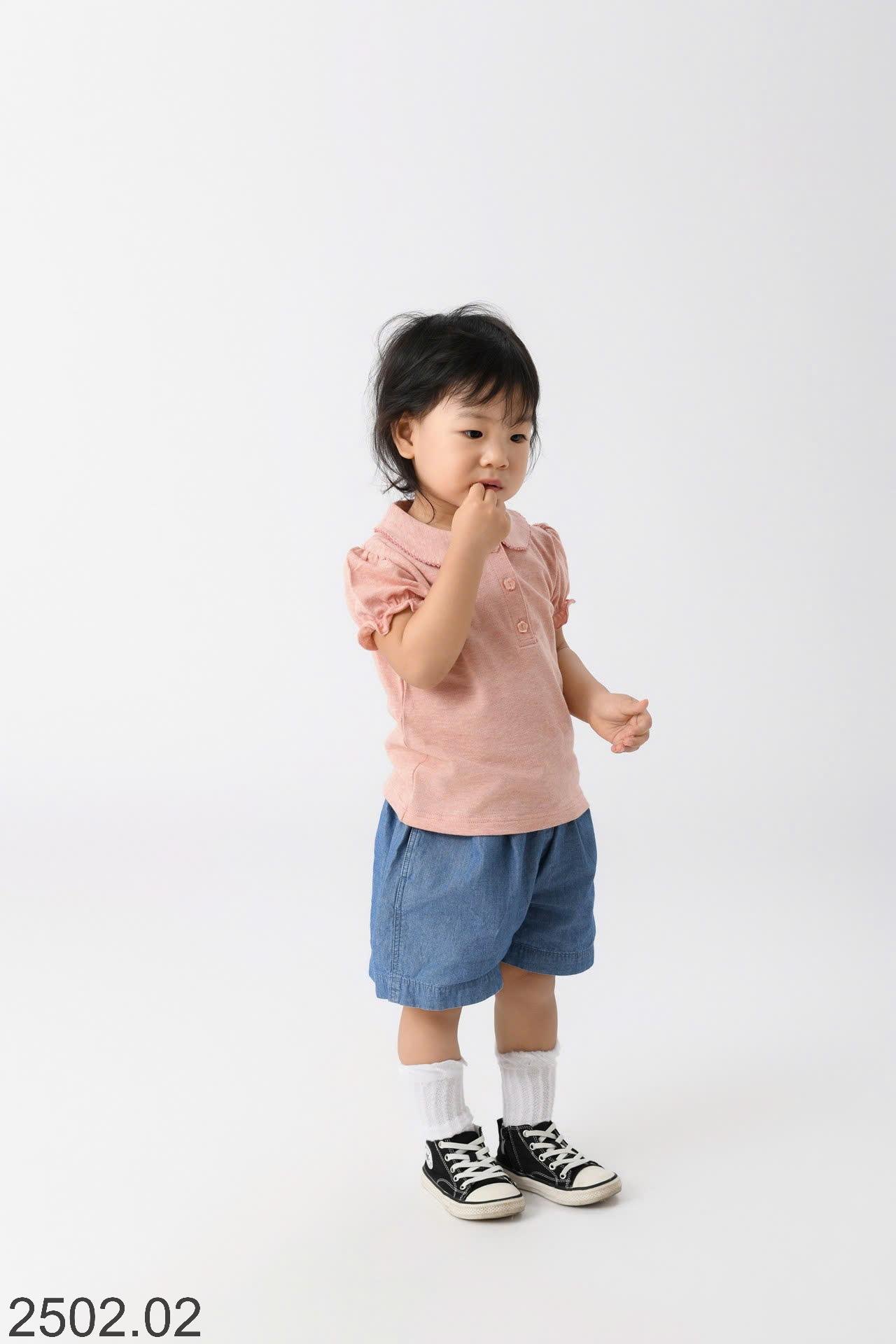 25HA2502.02 - ÁO THUN POLO BÉ GÁI BÉ TRAI SIZE ĐẠI SIÊU XINH