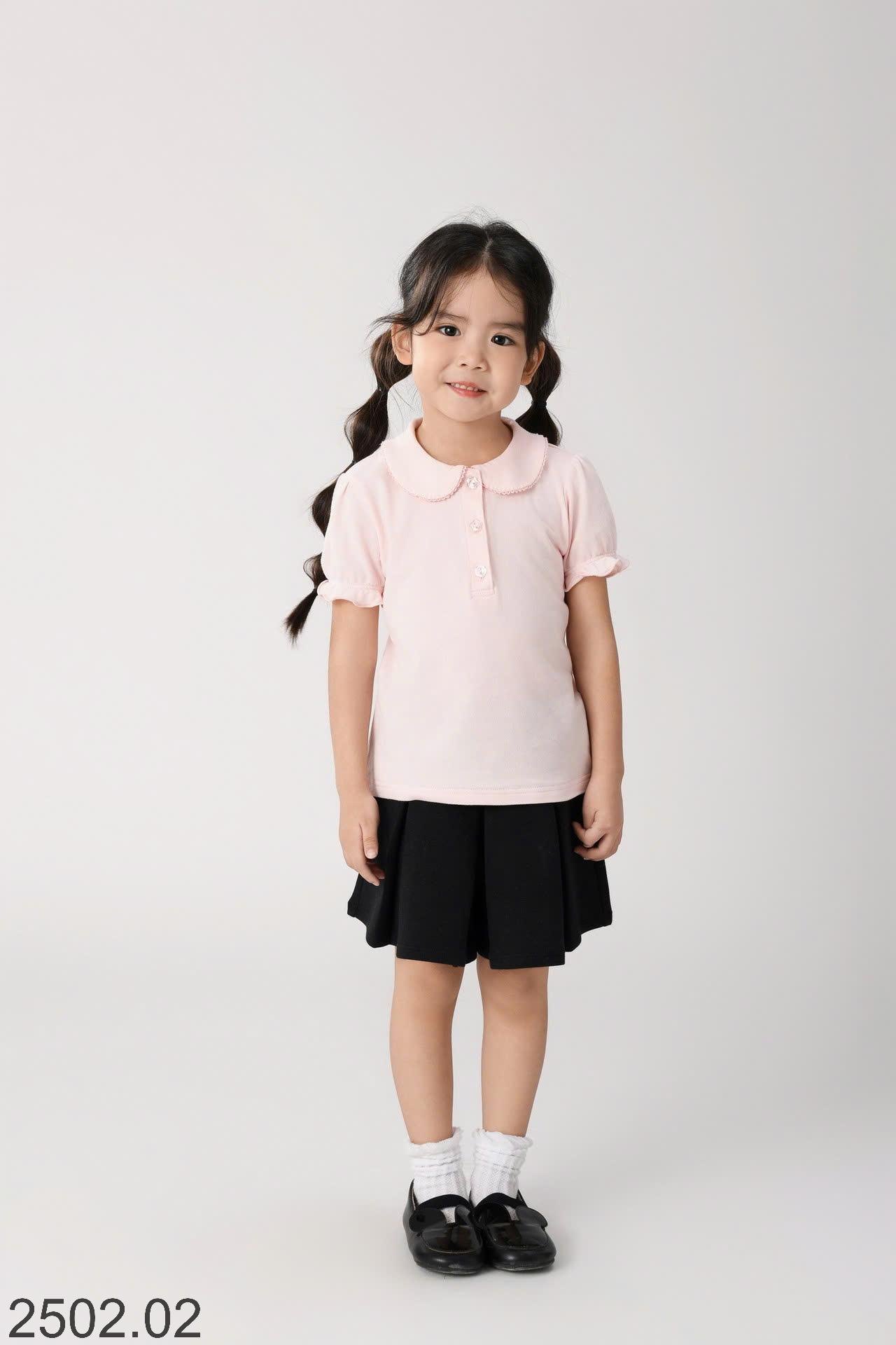 25HA2502.02 - ÁO THUN POLO BÉ GÁI BÉ TRAI SIZE ĐẠI SIÊU XINH