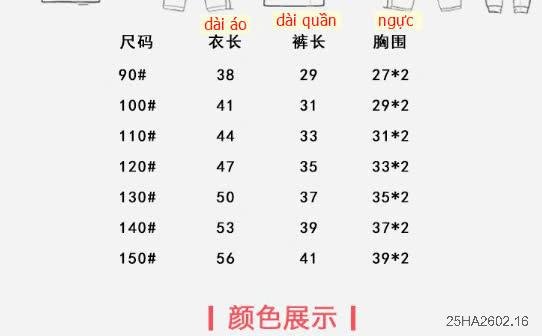 25HA2602.16 - BỘ THỂ THAO THOÁNG KHÍ SỐ 65 CHO BÉ
