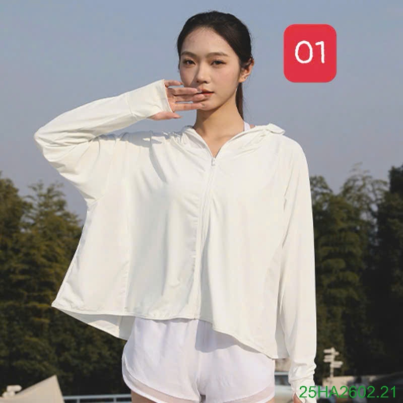 25HA2602.21 - ÁO CHỐNG NẮNG LỤA BĂNG DÁNG NGẮN UPF50+