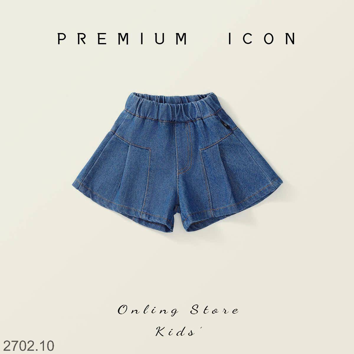 25HA2702.10 - SHORT JEAN BÉ GÁI GIẢ VÁY PRE.MIUM