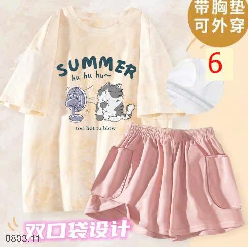 25HA0803.11 - SET BỘ MẶC NHÀ NỮ KÈM BRA