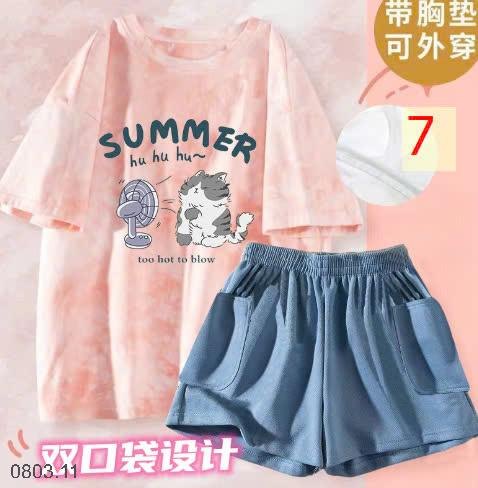 25HA0803.11 - SET BỘ MẶC NHÀ NỮ KÈM BRA