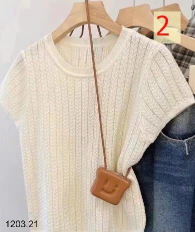 25HA1203.21 - ÁO DỆT KIM NGẮN TAY NỮ