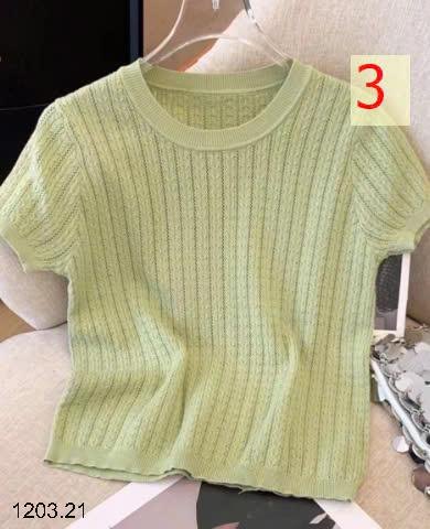 25HA1203.21 - ÁO DỆT KIM NGẮN TAY NỮ