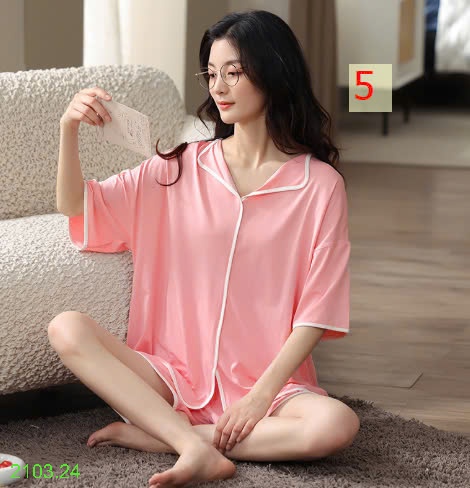25HA2103.24 - BỘ MODAL MẶC NHÀ TRƠN MÀU KÈM ĐỆM NGỰC NỮ