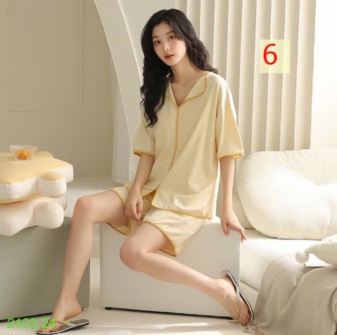 25HA2103.24 - BỘ MODAL MẶC NHÀ TRƠN MÀU KÈM ĐỆM NGỰC NỮ