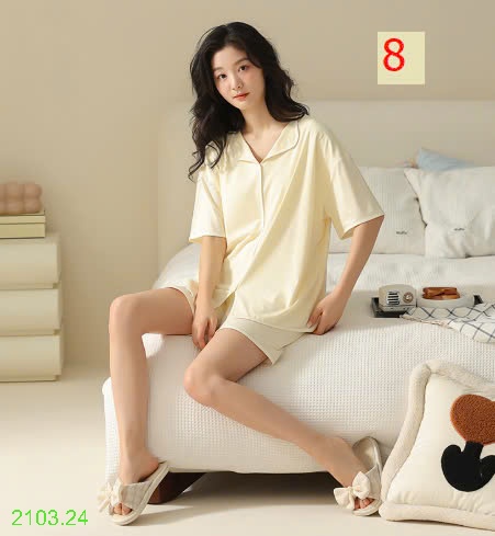 25HA2103.24 - BỘ MODAL MẶC NHÀ TRƠN MÀU KÈM ĐỆM NGỰC NỮ