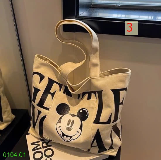 25HA0104.01 - TÚI TOTE VẢI CANVAS HÌNH CHUỘT MICKEY