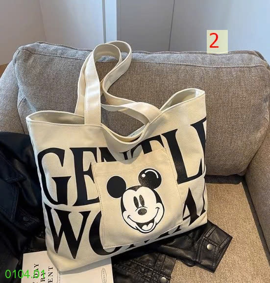 25HA0104.01 - TÚI TOTE VẢI CANVAS HÌNH CHUỘT MICKEY
