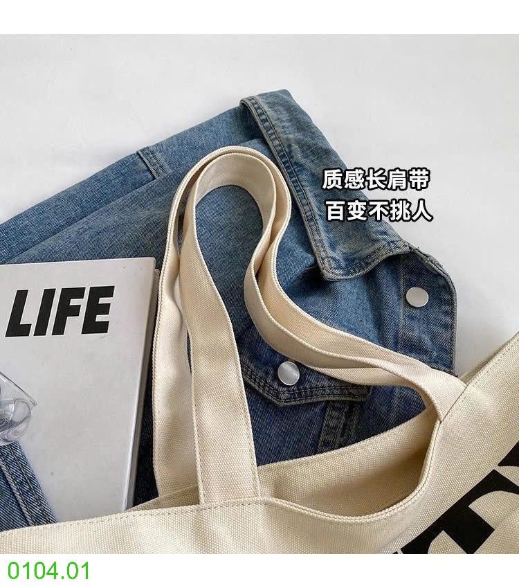 25HA0104.01 - TÚI TOTE VẢI CANVAS HÌNH CHUỘT MICKEY