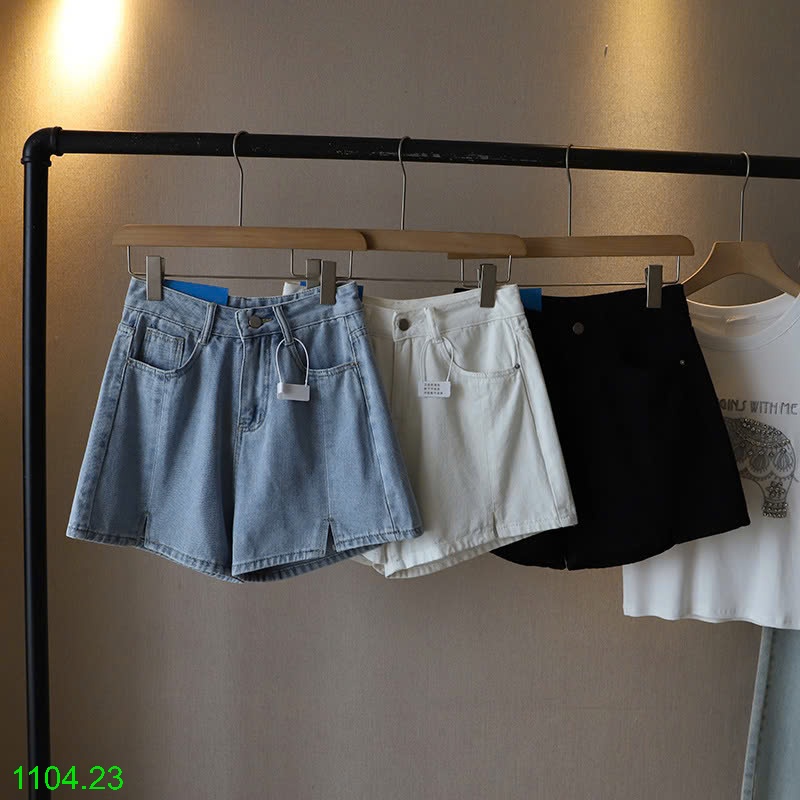 25HA1104.23 - QUẦN SHORT DENIM XẺ TÀ