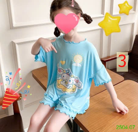 25HA2504.07 - BỘ THUN HOẠT HÌNH BÉ GÁI